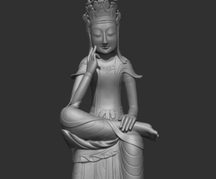 Gilt-bronze Maitreya in Meditation 78 3D print model