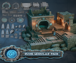 3DT Stylized Dungeon Ruins – Modular Stone Kitbash Pack