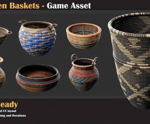 20 Woven Baskets - Game Asset - VOL 30