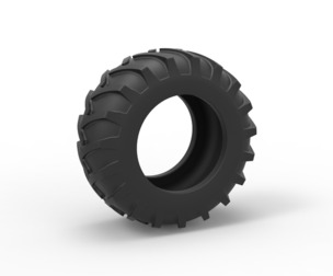 Tire of Vintage Pulling tractor Version 1 Scale 1:25