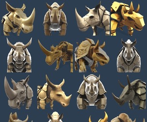 Mechanical Rhino Warriors: Battle-Ready Sentinel Collection