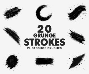 20 Grunge Strokes Photoshop Brushes