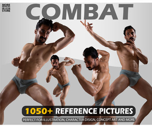 Male Combat Poses Reference Picture Pack . 1050+ Images . No Ai