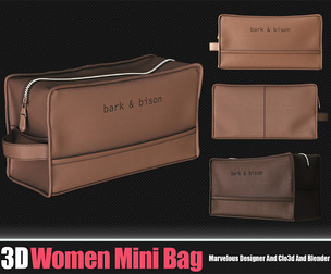 3d Women Mini Bag 02 (CLO3D, MD PROJECTS+OBJ+FBX+Blend)