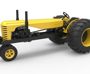 Vintage Small block Pulling tractor Version 2 Scale 1:25