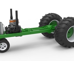 Vintage Small block Pulling tractor Base V2 Scale 1:25