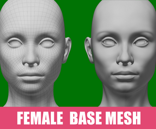 Female body base mesh (Lowpoly, Midpoly, Highpoly)