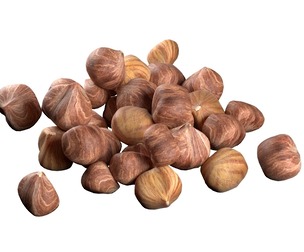 Hazelnut kernel pile