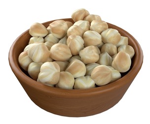 Hazelnut kernel white bowl