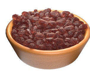 Raisins red bowl