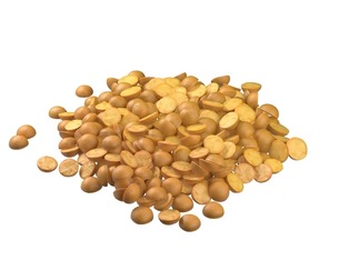 Split mung bean pile