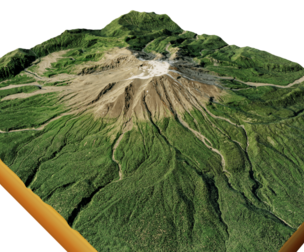 Calbuco volcano 3d model terrain