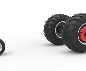 Wheel Set of Vintage Small block Pulling tractor V2 Scale 1:25