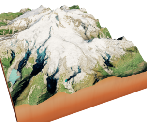 Tronador extinct stratovolcano 3d model terrain