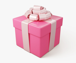 Stylized Pink Gift Box
