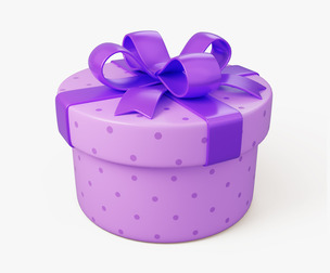 Stylized Purple Gift Box