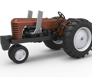 Vintage Small block Pulling tractor Version 4 Scale 1:25