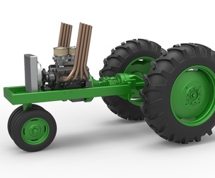 Vintage Small block Pulling tractor Base Version 4 Scale 1:25
