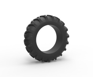 Tire of Vintage Pulling tractor Version 3 Scale 1:25