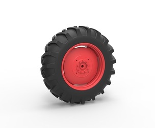 Rear wheel of Vintage Pulling tractor Version 2 Scale 1:25