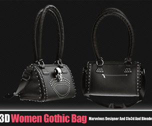 3d Women Gothic Bag 01 (CLO3D, MD PROJECTS+OBJ+FBX+Blend)