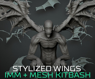 Stylized Wings - 15 Insert mesh Zbrush