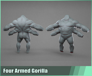 Four Armed Gorilla Base Body Mesh
