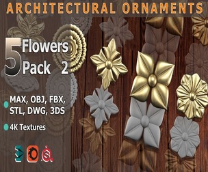 5 Flowers Ornamental Pack 2