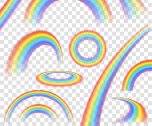 Realistic Rainbows on Transparent. EPS File
