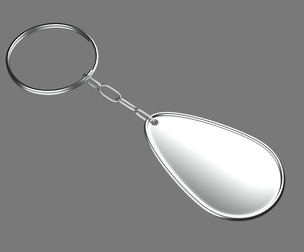 Keychain Five 3D Model key ring with chain