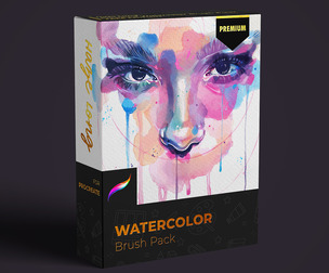 Haze Long Procreate PREMIUM V2 Watercolor Brush Pack