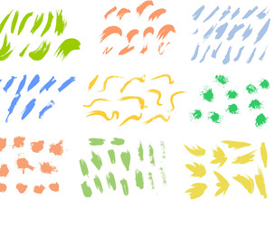 100 Watercolor Vivid Abstract Brush Strokes, EPS File