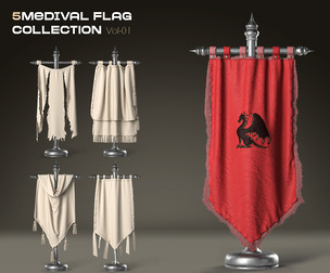 🛡️ 5 Medieval Flag Collection – Vol.01 🏰