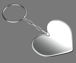 Keychain Six 3D Model key ring with chain