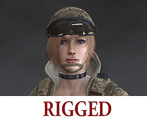Female Soldier Rigged