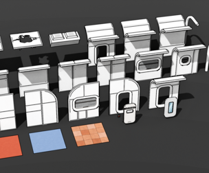 Modular Space Base - Cartoon Style