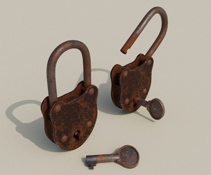 Lock and key rusty old