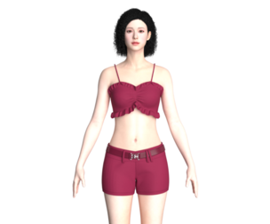 Girls Bralette With Shorts | Marvelous / Clo3d / obj / fbx