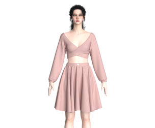 Girls Crop Top With Skirt | Marvelous / Clo3d / obj / fbx