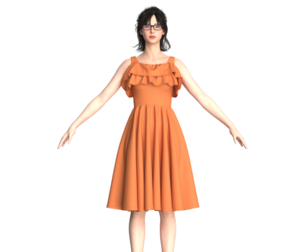Girls Midi Dress V3 | Marvelous / Clo3d / obj / fbx
