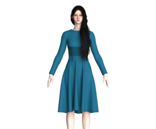 Girls Midi Dress V4 | Marvelous / Clo3d / obj / fbx