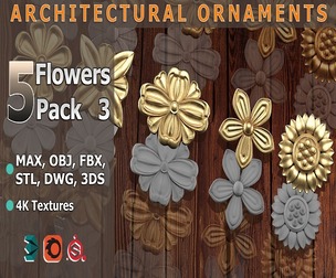 5 Flowers Ornamental Pack 3
