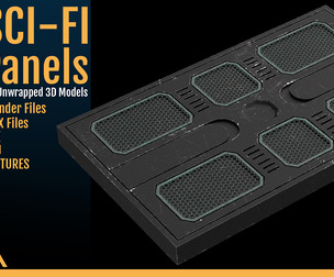 20 Sci-Fi Panels - High-Quality Unwrapped 3D Models