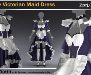 Fantasy Victorian Maid 3D Outfit