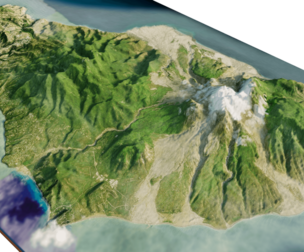 Montserrat island full 3D model terrain