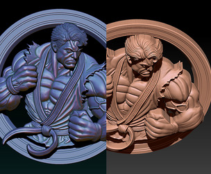 Mighty Hero 2.5D Relief Model for CNC and 3D Printing