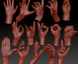 15 3D Scanned Glove Poses