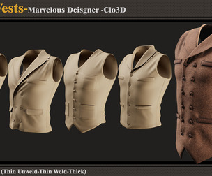 5 Mens Vests -MD-Clo3D-ZPRJ-FBX- OBJ