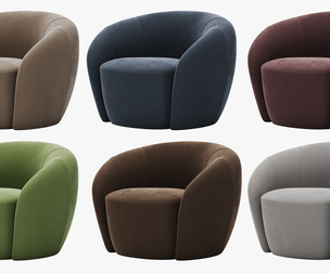 Modern Velvet Armchair - Customizable Color