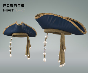 🦜 Pirate Hat 02 - Game Ready 3D Model 🦜